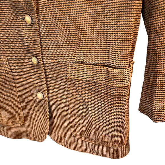 The Limited Women's Brown Genuine Leather Geometric Sport Blazer Size Medium - Picture 6 of 9